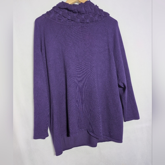 Isela Woman 2X Cowl Neck Purple Women's Sweater - Picture 2 of 4